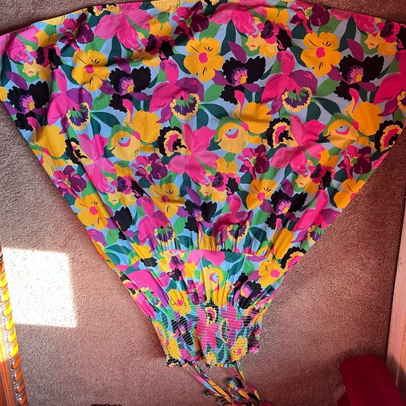 Kate Spade Floral Midi Dress - Pink, Yellow, Green - Picture 6 of 7